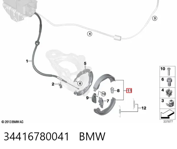Klocki hamulca ręcznego 34416780041 BMW