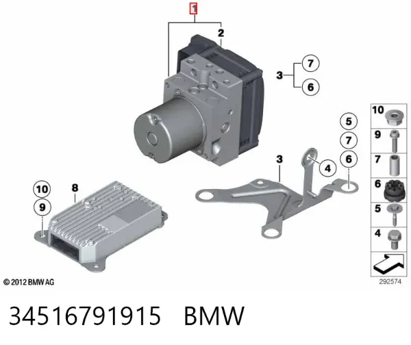 Sterownik ABS  hydrauliczny 34516791915 BMW