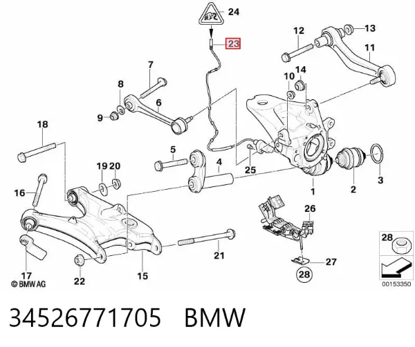 Czujnik ABS tylny 34526771705 BMW