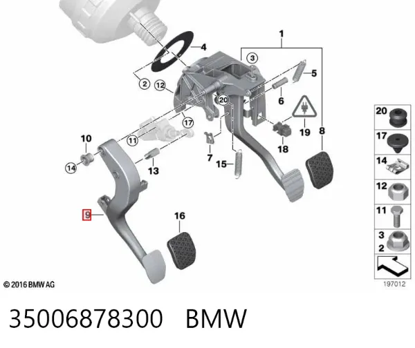 Pedał sprzęgła BMW 1 E81