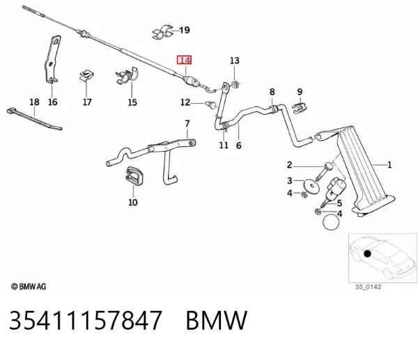 Linka gazu 35411157847 BMW