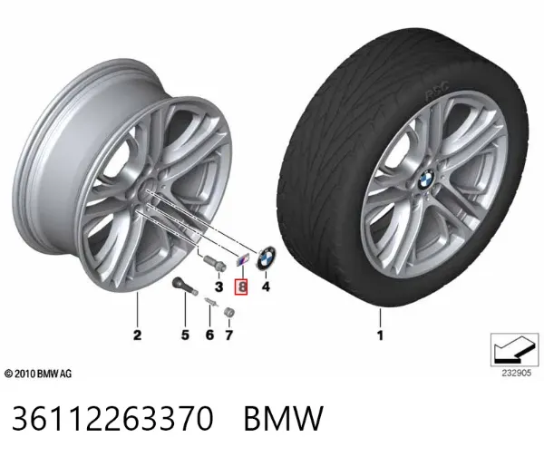 Kołpak do obręczy koła 36112263370 BMW