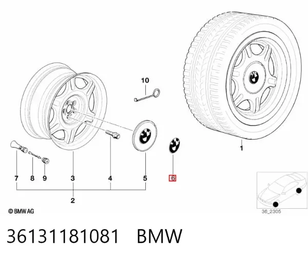 Kołpak do obręczy koła 36131181081 BMW
