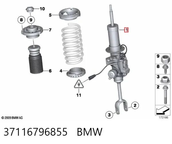 Amortyzator przedni lewy 37116796855 BMW