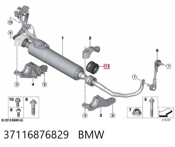 Tuleja stabilizatora przedniego 37116876829 BMW