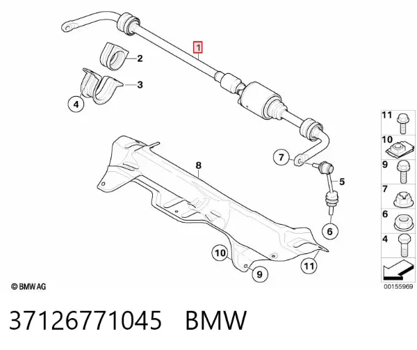Stabilizator tylny 37126771045 BMW