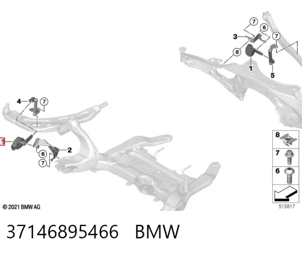 Czujnik położenia pojazdu przedni 37146895466 BMW