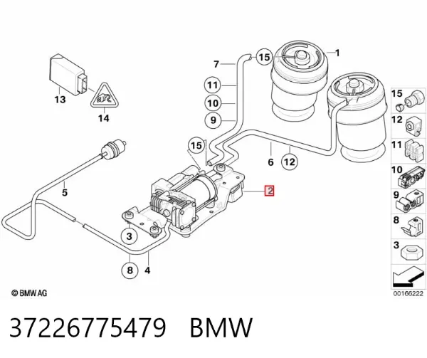Kompresor zawieszenia pneumatycznego 37226775479 BMW