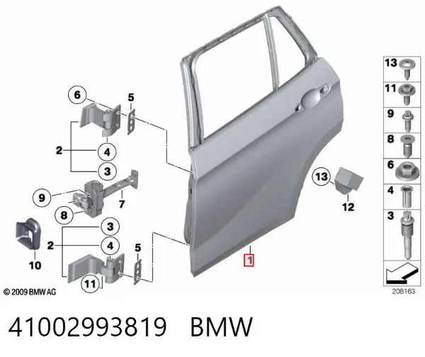 Drzwi tylne lewe BMW X1 E84