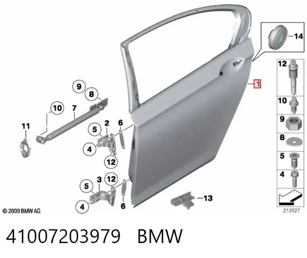Drzwi tylne lewe BMW 7 F01, F02, F03, F04