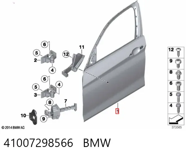 Drzwi przednie prawe 41007298566 BMW