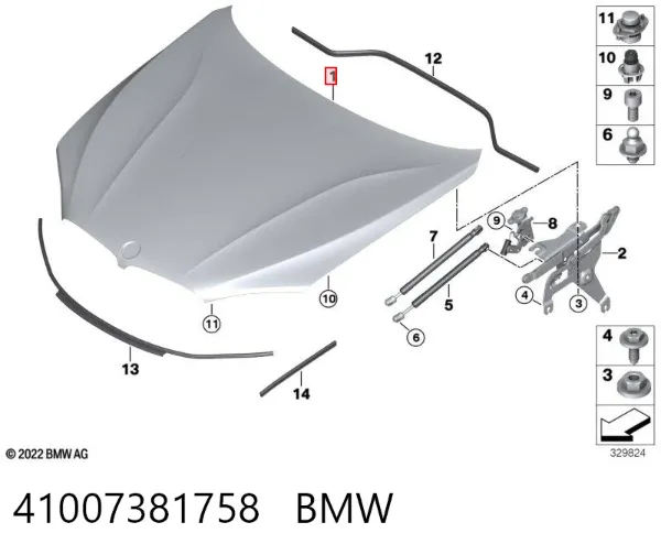 Maska silnika 41007381758 BMW