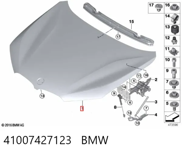 Maska silnika 41007427123 BMW