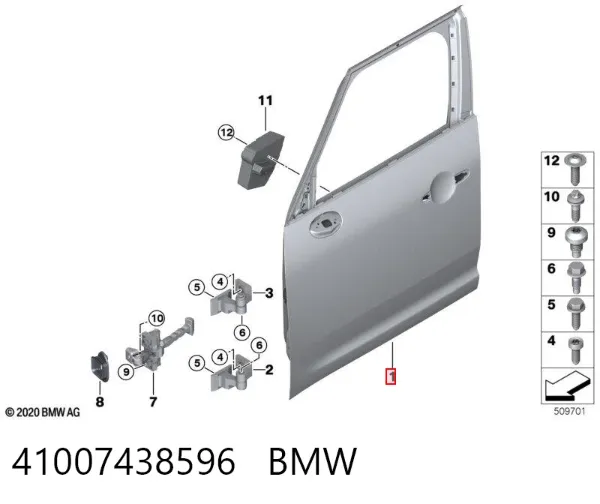 Drzwi przednie prawe Mini COUNTRYMAN F60