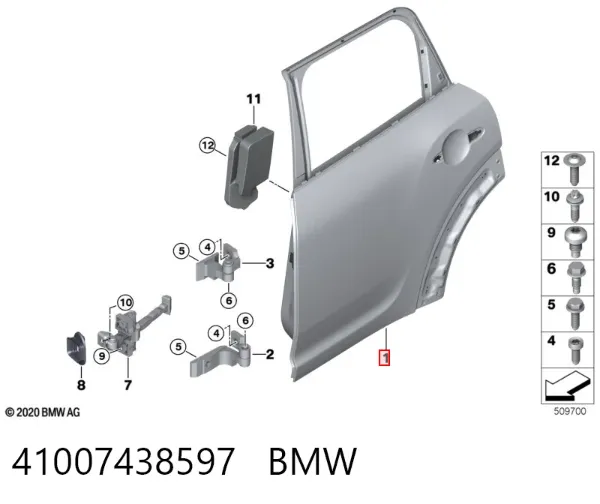 Drzwi tylne lewe Mini COUNTRYMAN F60