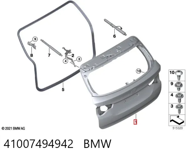 Drzwi tylne (bagażnika 3/5) BMW X3 G01, F97, G08