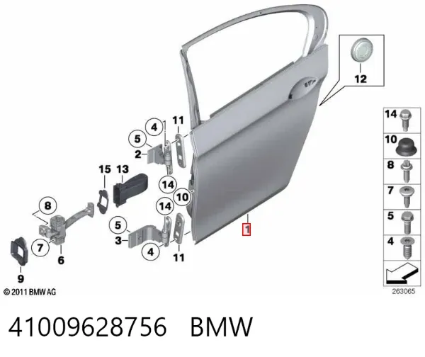 Drzwi tylne prawe 41009628756 BMW
