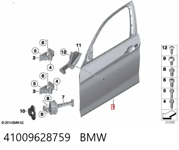 Drzwi przednie lewe 41009628759 BMW