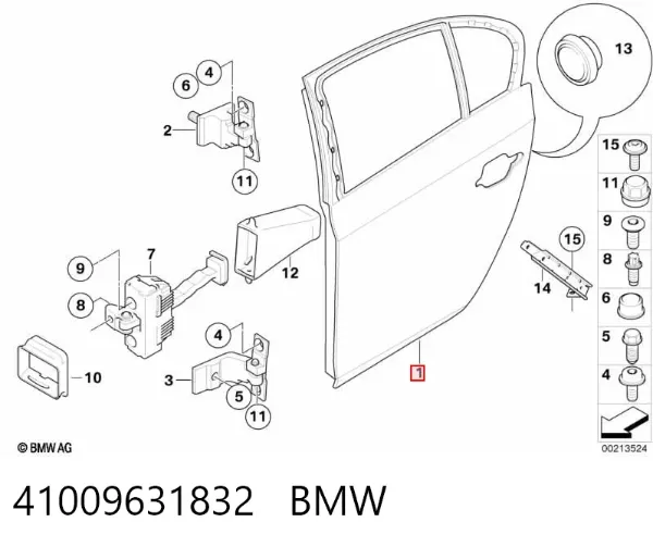 Drzwi tylne prawe BMW 5 E60
