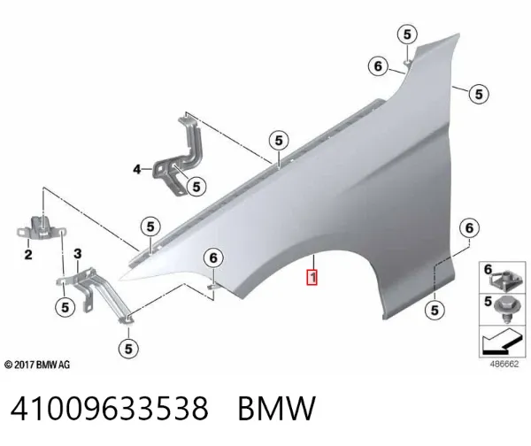 Błotnik przedni prawy BMW 2 F23