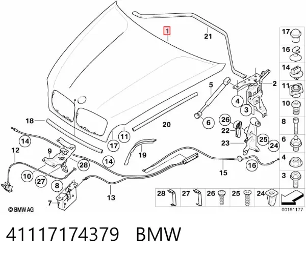 Maska silnika 41117174379 BMW