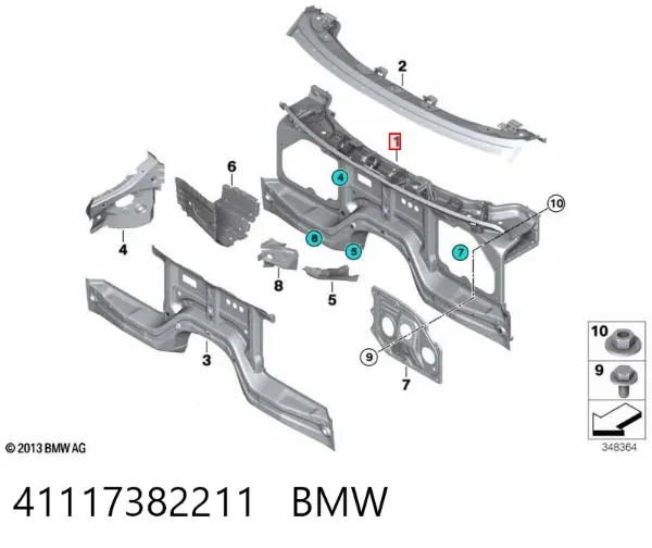 Osłona chłodnicy kompletna (panel mocowania reflektorów) BMW X5 F15, F85