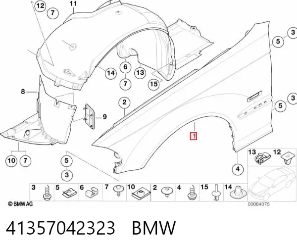Błotnik przedni lewy 41357042323 BMW