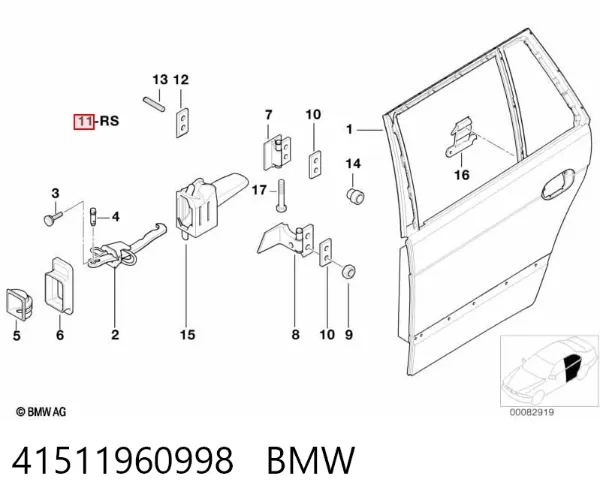 Zawias drzwi przednich 41511960998 BMW