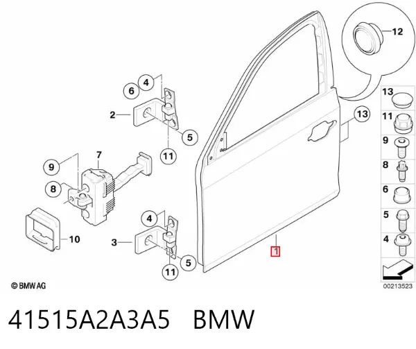 Drzwi przednie lewe BMW 5 E61