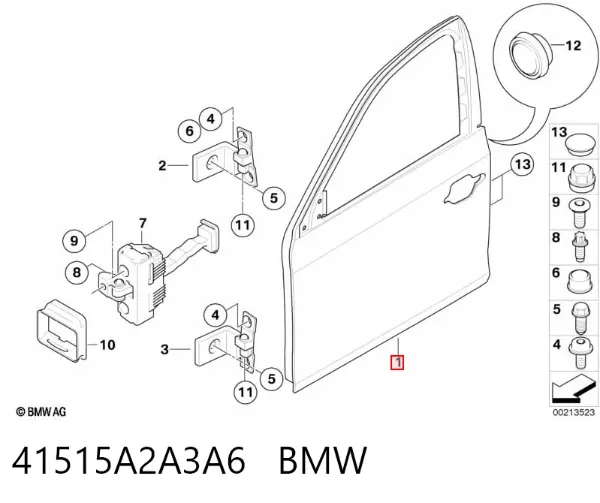 Drzwi przednie prawe BMW 5 E61