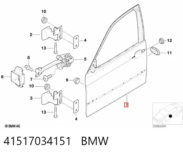Drzwi przednie lewe BMW 3 E46