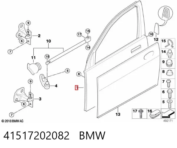 Drzwi przednie prawe BMW 7 E65, E66, E67