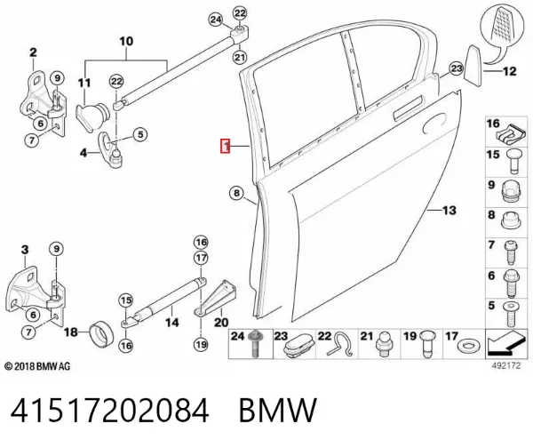 Drzwi tylne prawe BMW 7 E65, E66, E67
