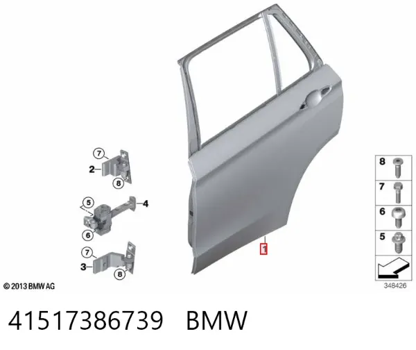 Drzwi tylne lewe 41517386739 BMW