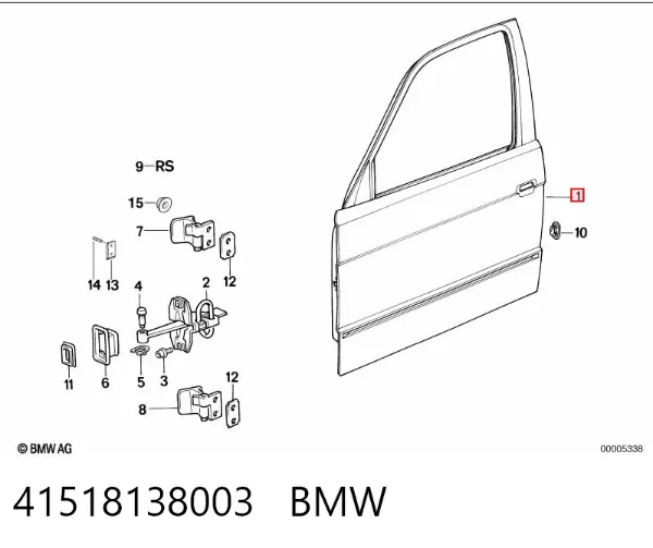 Drzwi przednie lewe BMW 5 E34