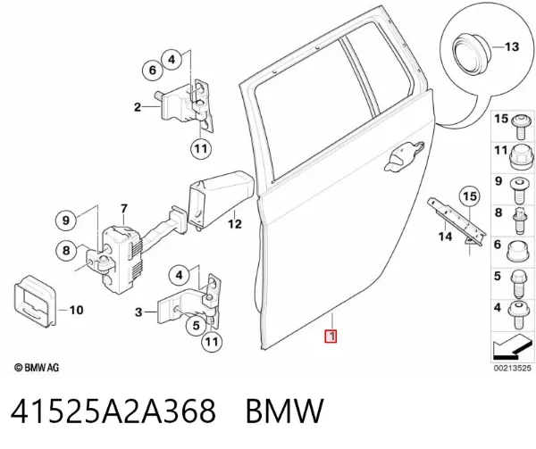 Drzwi tylne prawe BMW 5 E61