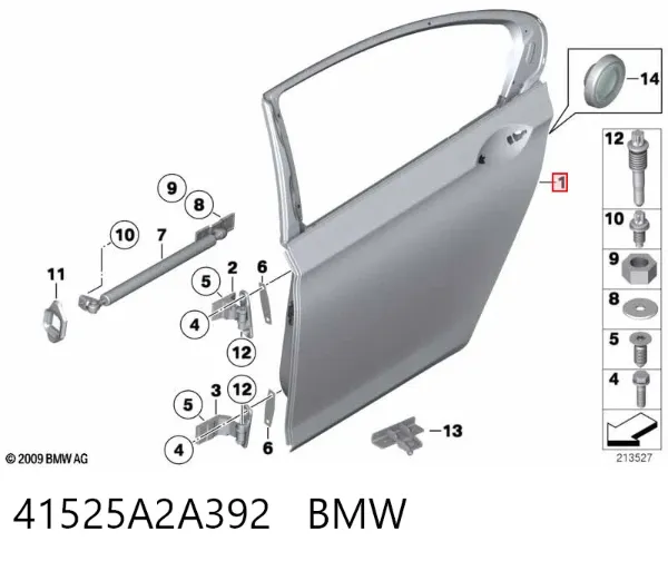 Drzwi tylne prawe BMW 7 F01, F02, F03, F04