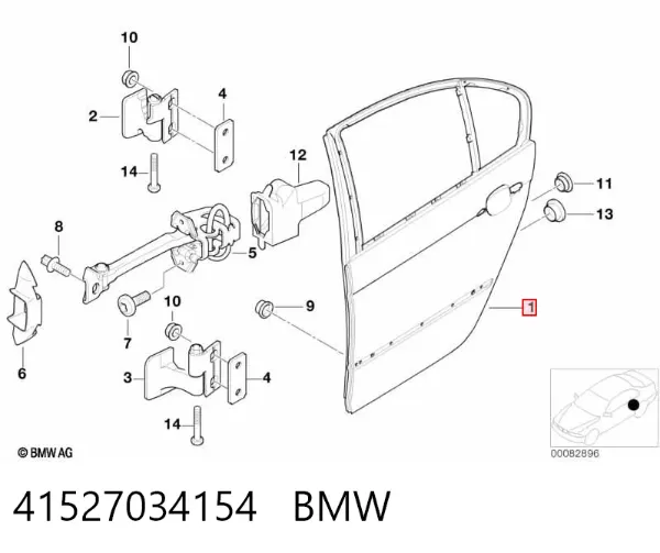 Drzwi tylne prawe BMW 3 E46