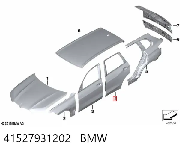 Drzwi tylne prawe BMW X7 G07