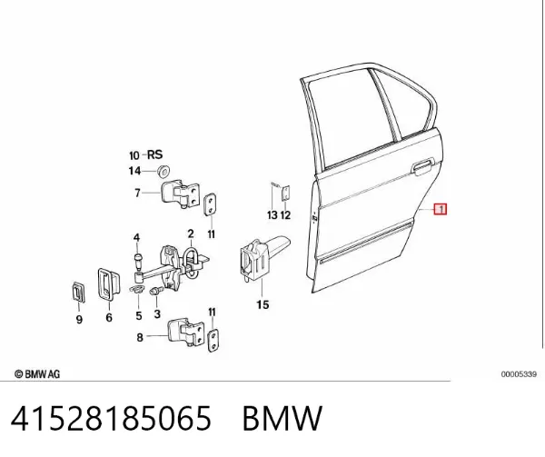Drzwi tylne lewe BMW 5 E34