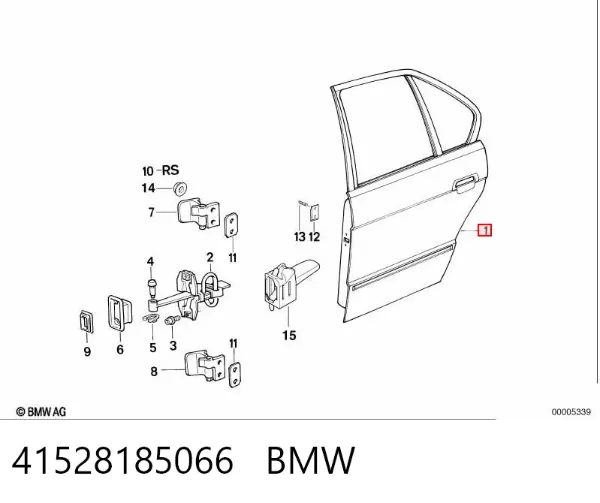 Drzwi tylne prawe BMW 5 E34
