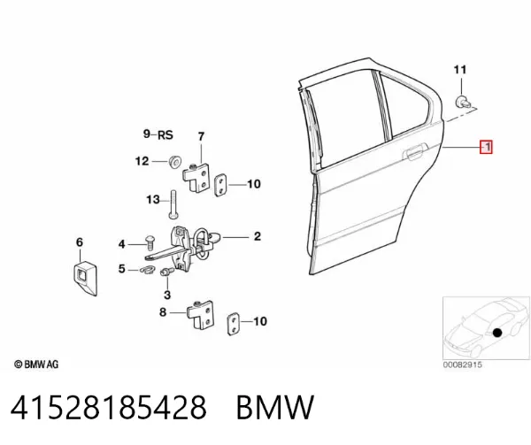 Drzwi tylne prawe BMW 3 E36