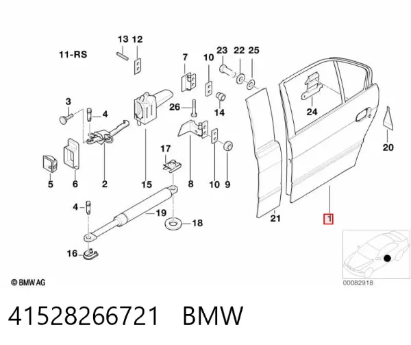 Drzwi tylne lewe 41528266721 BMW
