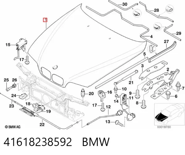Maska silnika 41618238592 BMW