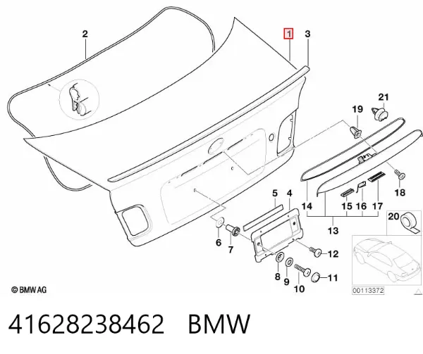 Klapa bagażnika 41628238462 BMW