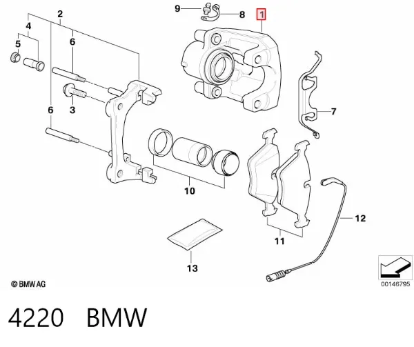 Zacisk hamulcowy tylny lewy 4220 BMW