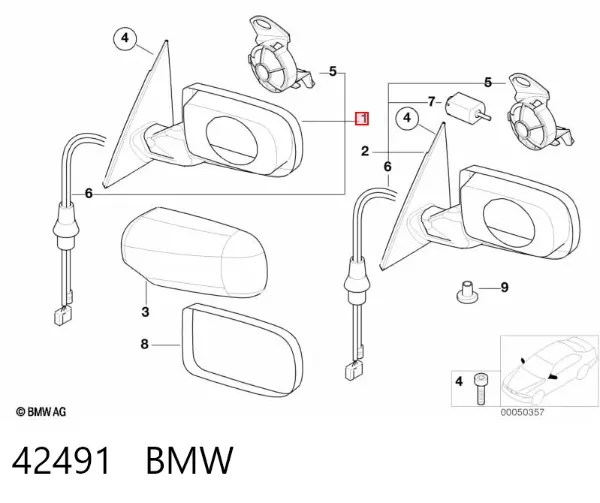 Lusterko wsteczne lewe 42491 BMW