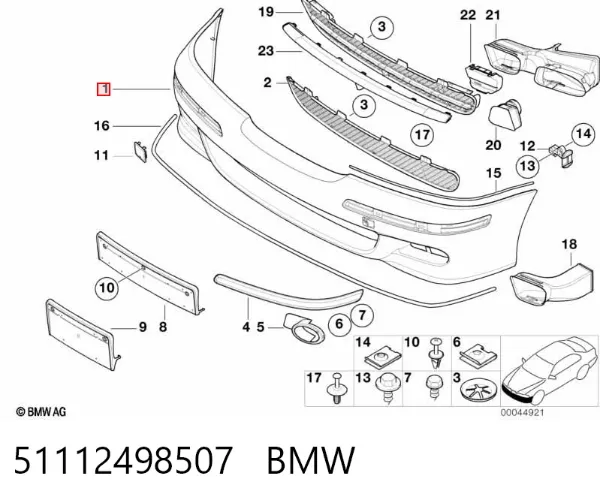 Zderzak przedni 51112498507 BMW