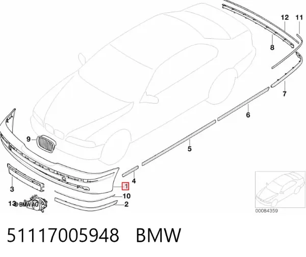 Zderzak przedni 51117005948 BMW
