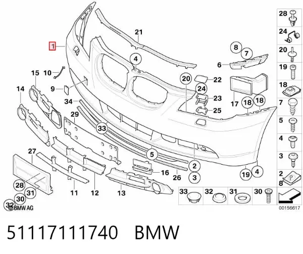 Zderzak przedni 51117111740 BMW